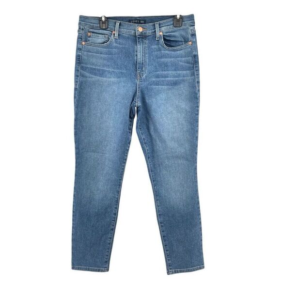 Level 99 Anthropologie High Rise Skinny Crop Jeans Blue Stretch Denim 12/31 - Picture 2 of 16